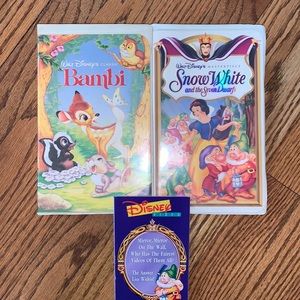 Disney Snow White and Bambi VHS bundle